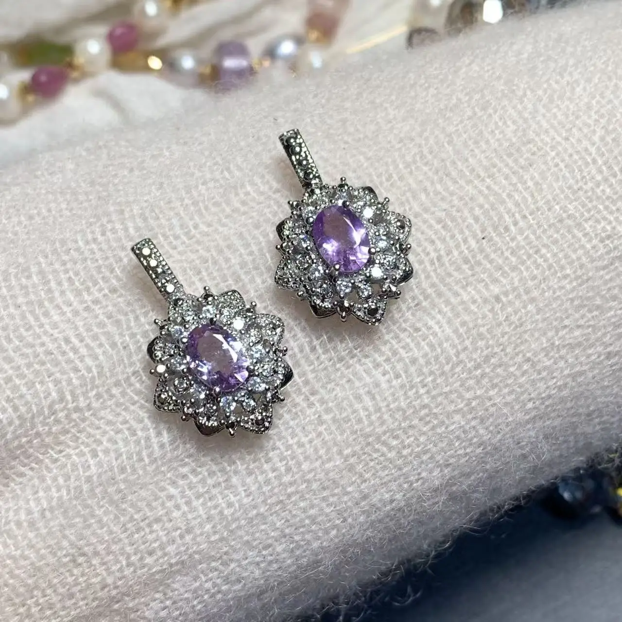 OVAL Natural Amethyst Pendant Necklace Fine Jewelry Handmade Stones Wholesale Healing Energy Gift Lucky Jewelry