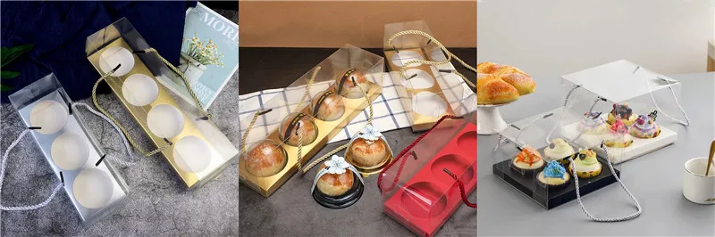 5pcs Mini Cupcake and Pastry Chocolate Paper Boxes in White and Pink, Handmade Dessert ... - SKU HDPB1126 - UGI Packaging