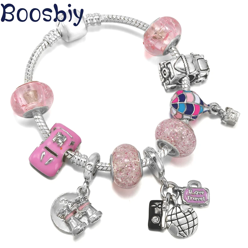 Женский браслет с подвеской в виде воздушного шара, браслет для путешествий по всему миру, 2023