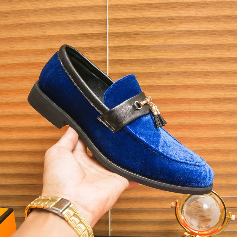 Men's Banquet Casual Leather Shoes Business Fashion Oxford Shoes Men Loafers Handmade Business Social Moccasin Suede Dress