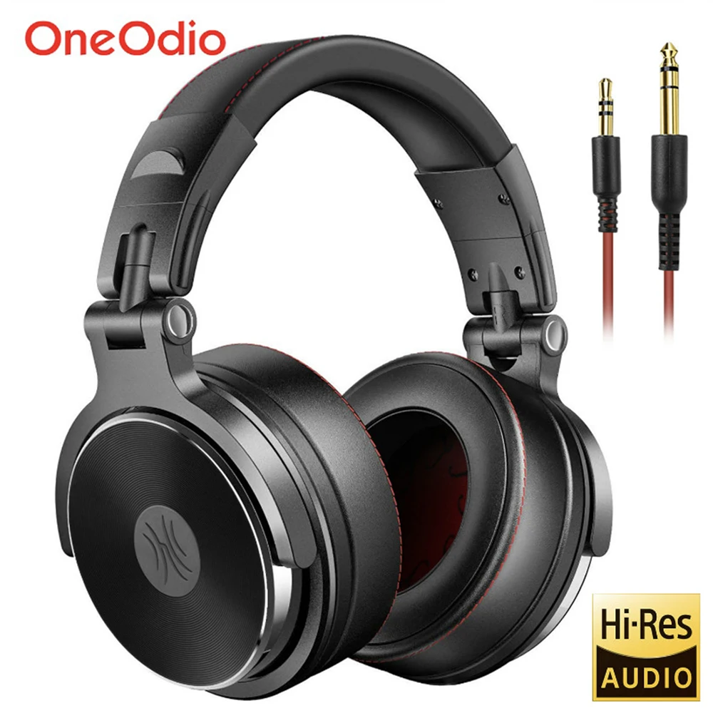 Oneodio-Studio Pro DJ 헤드폰 오버 이어 50mm 드라이버 하이파이 유선 헤드셋, 전문 모니터 DJ 헤드폰 (마이크 포함)