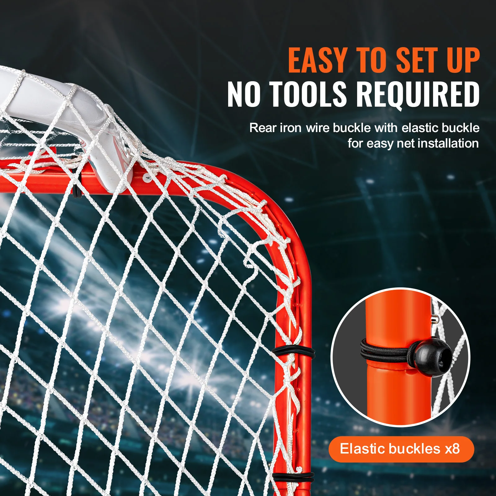 VEVOR Street Hockey Net Indoor Outdoor Steel Hockey Goal Official Regulation Training Goal Set Portable Goal