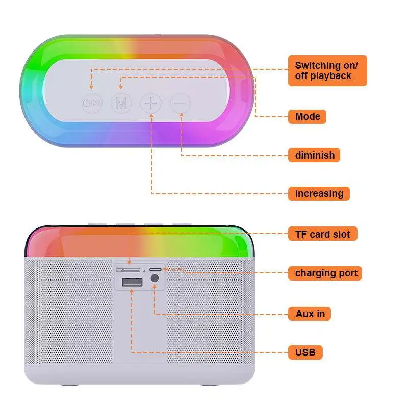 Basix Y3 Double wheat Portable Bluetooth Speaker Microphone Set, Colorful Light Bluetooth Speaker with Home Karaoke Machine
