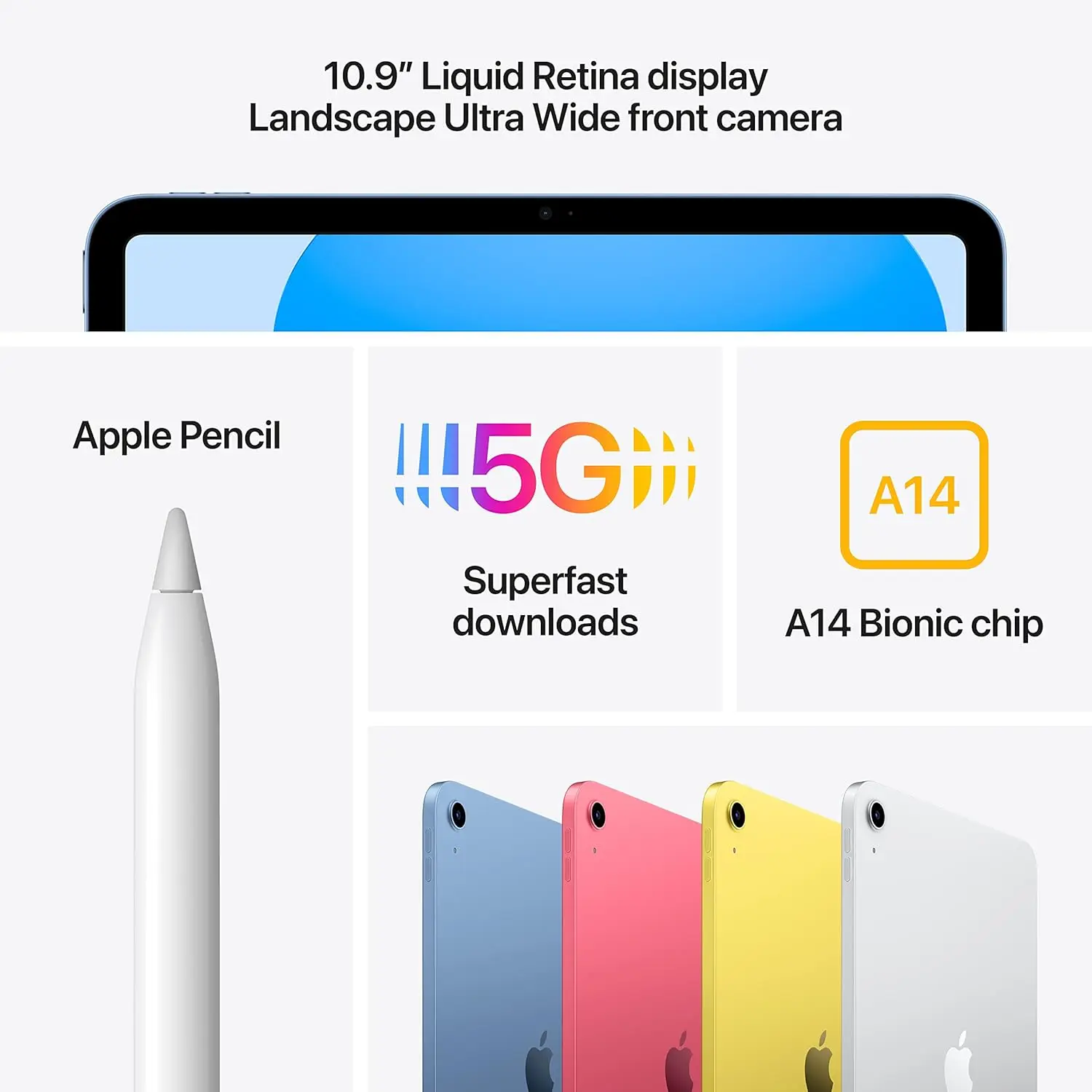 2022 Apple iPad 10th Gen (10.9-inch, Wi-Fi + Cellular, 64GB) - Yellow (Certified Refurbished) 2