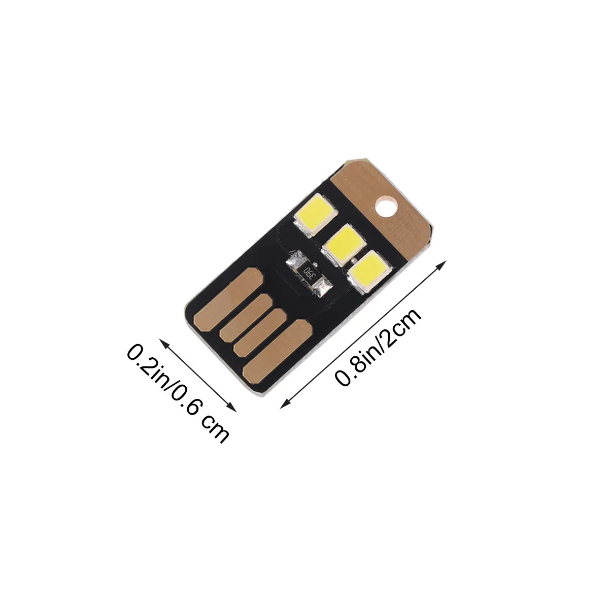 5Pcs 초박형 휴대용 USB 미니 LED 라이트 키보드 노트북 야간 캠핑 비상 조명 키 체인 램프 따뜻한 화이트