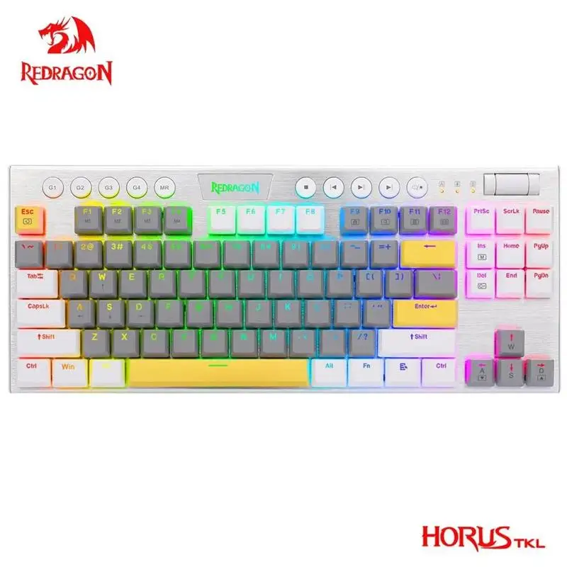 

Миниатюрная тонкая Проводная Механическая игровая клавиатура REDRAGON Horus TKL K622 RGB с USB, 87 клавиш