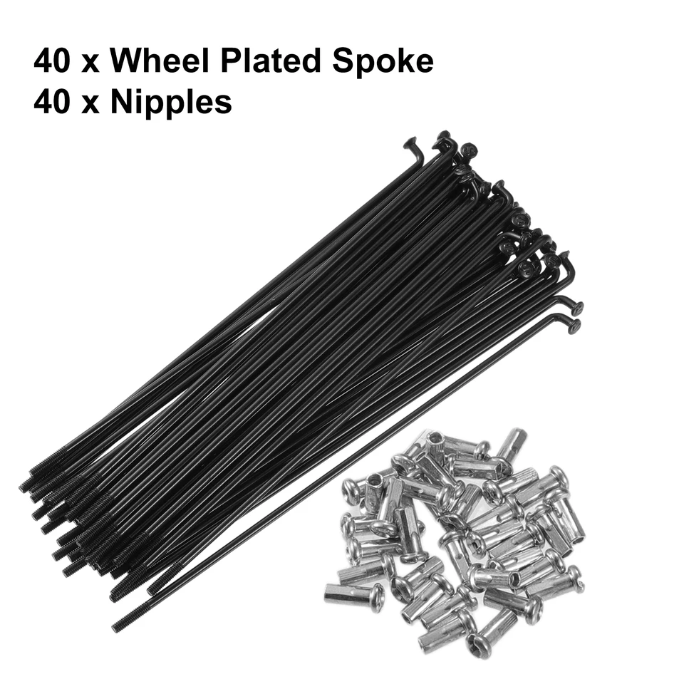 X AUTOHAUX 40 Pcs Bicycle Steel Spokes 14G Bike Spoke For Most Bicycle