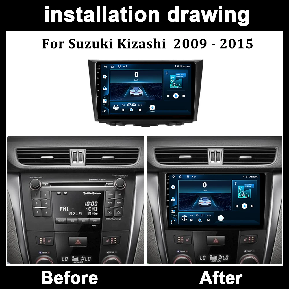 스즈키 키자시 2009-2015, 안드로이드 13, 와이파이 4G, 자동차 라디오, 멀티미디어 내비게이션, GPS 터치 스크린, 자동 카플레이, 스테레오 플레이어, BT