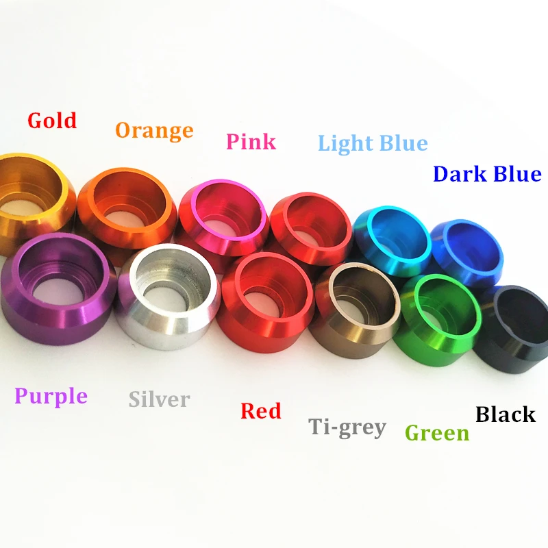 Aluminum Washers 5pcs or 10pcs Crown cap head M3 M4 M5 M6 M8 Colorful Aluminum Alloy Cap Head Gasket For RC parts
