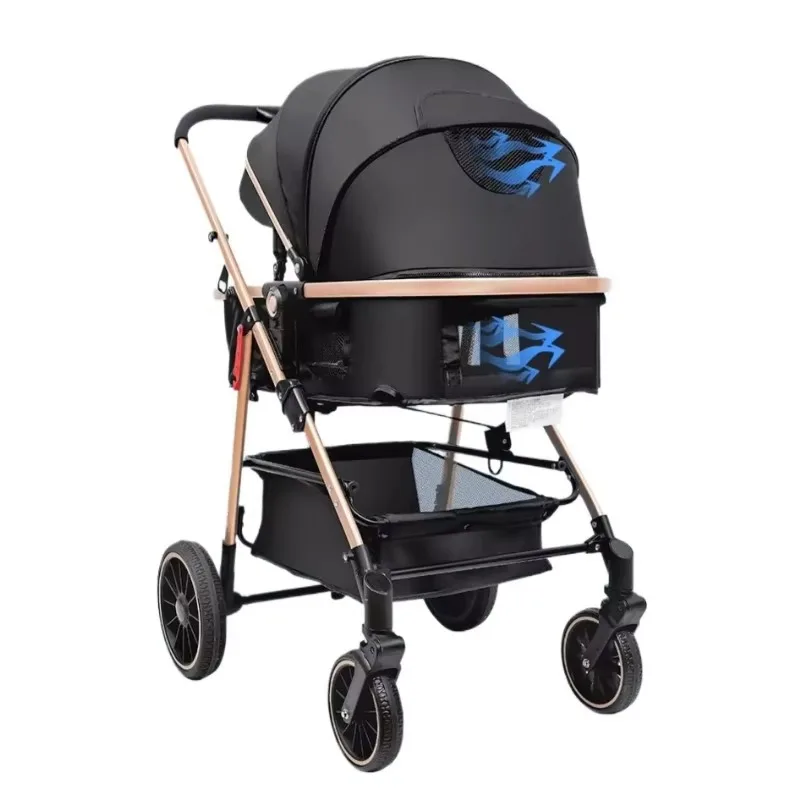 High-view twin baby stroller Can sit and lie Separable Lightweight four-wheel Foldable