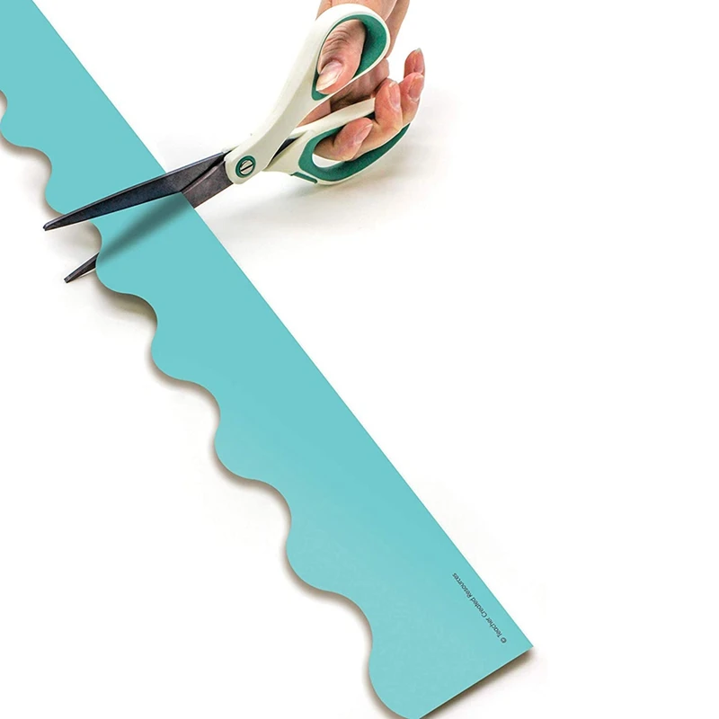 Scalloped Rolled Border Sticker Trim-50Ft-Decorate Bulletin Boards, Walls, Desks, Windows, Doors, Schools,Offices