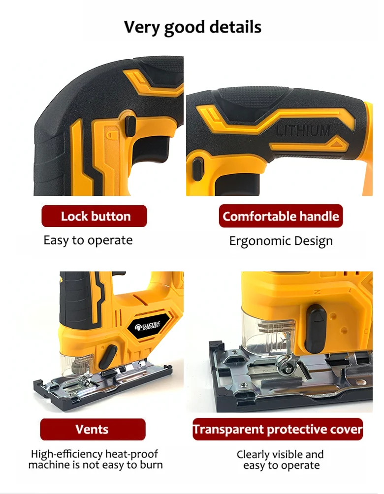 Cordless Jigsaw Electric Jig Saw Portable Multi-Function Woodworking Power Tool for Makita 18V Battery 4