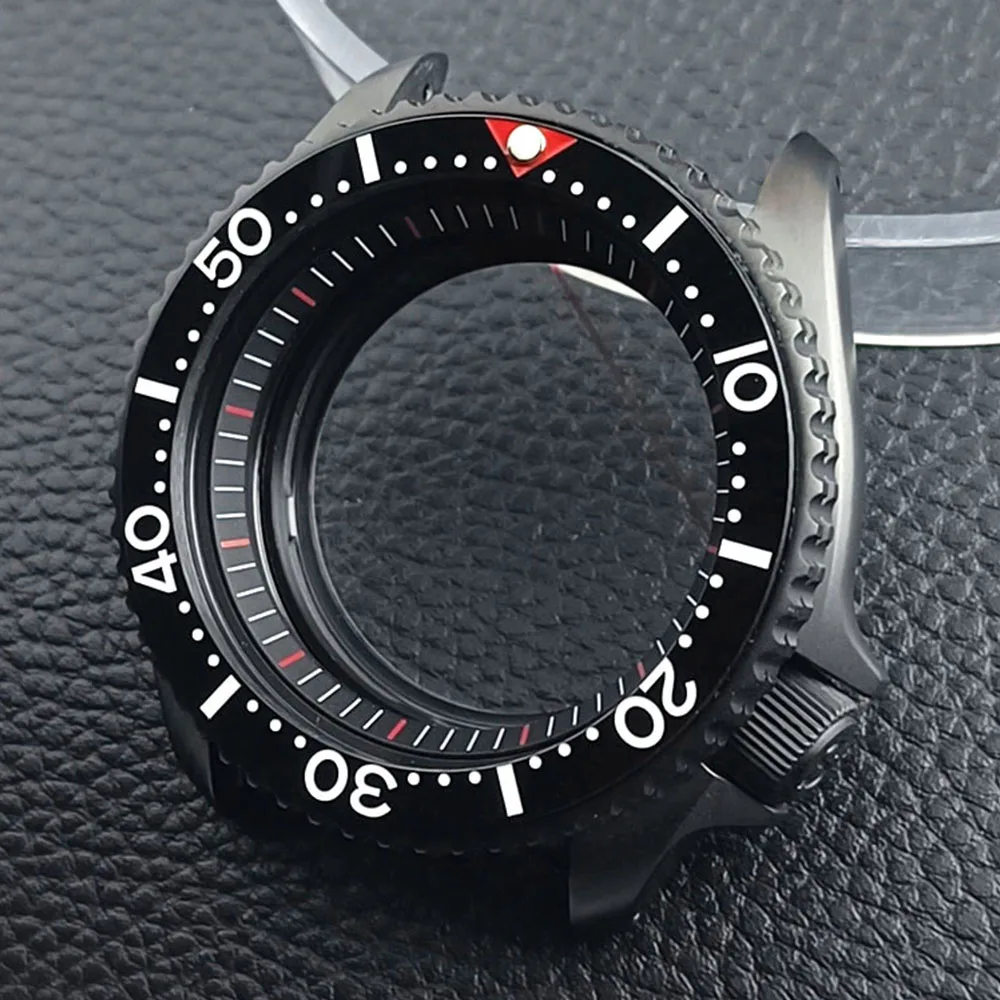 Men's Black Matte Steel Watch Case with Sapphire Glass & 22mm Band