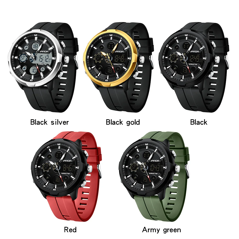 SANDA Digital Men Military Watch 50m Waterproof Wristwatch LED Quartz Clock Sports Watch Male Big Watches Men Relogios Masculino 4