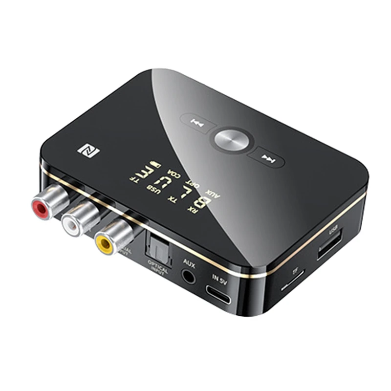 

Аудиоресивер BAAY M8 Bluetooth 5,0 RCA передатчик APTXLL 3,5 мм AUX Музыкальный беспроводной адаптер с микрофоном NFC для автомобильных ТВ колонок