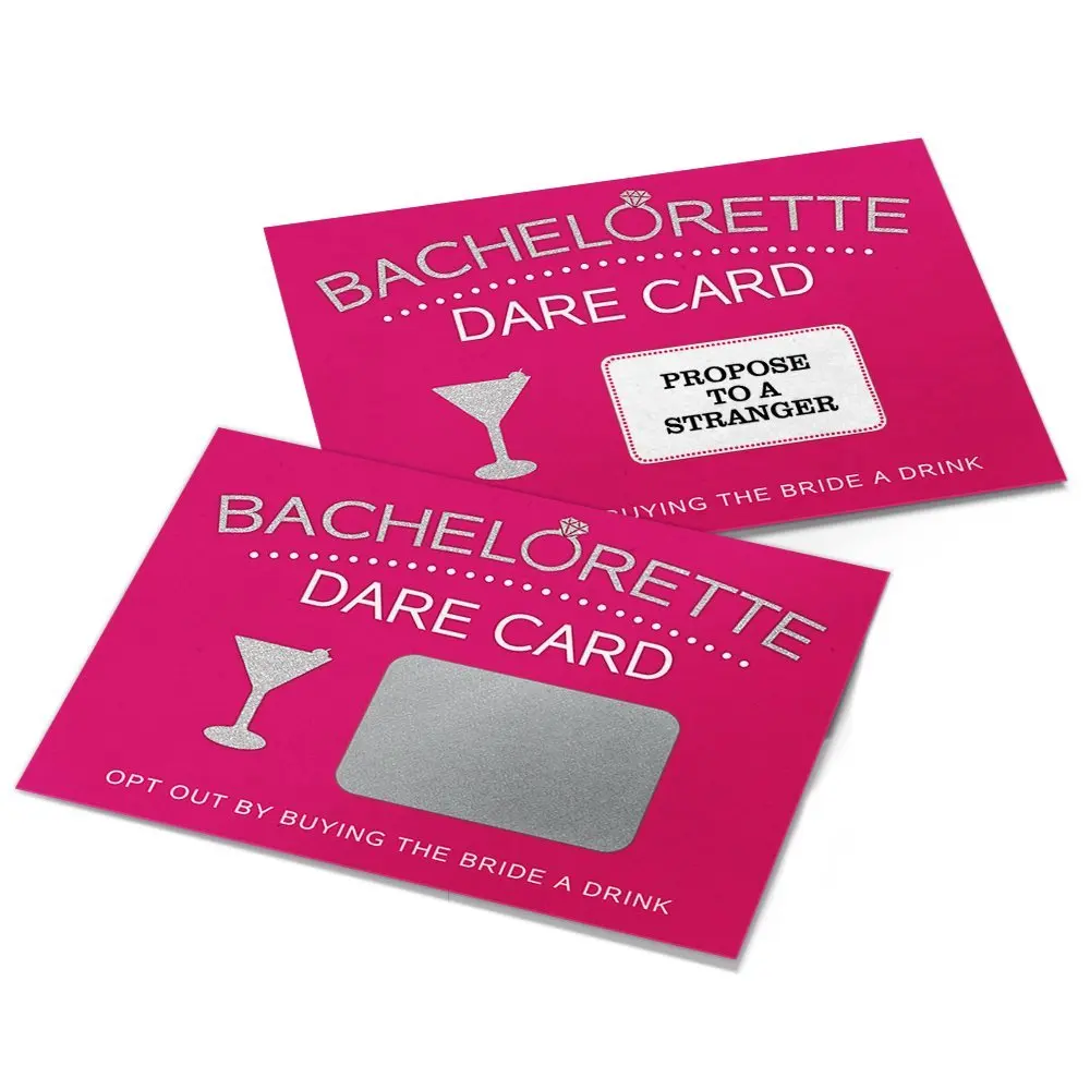 Bachelorette Party Scratch-Off Dare Card Game, Fun Girls Night Challenge Pack, 20 Cards