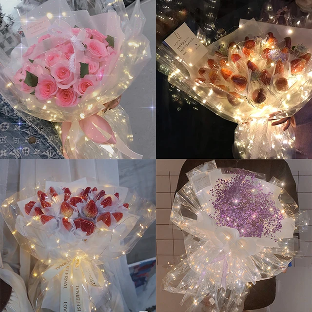 60*60cm LED Lighting Luminous Wrapping Paper Flower Wrapping Paper