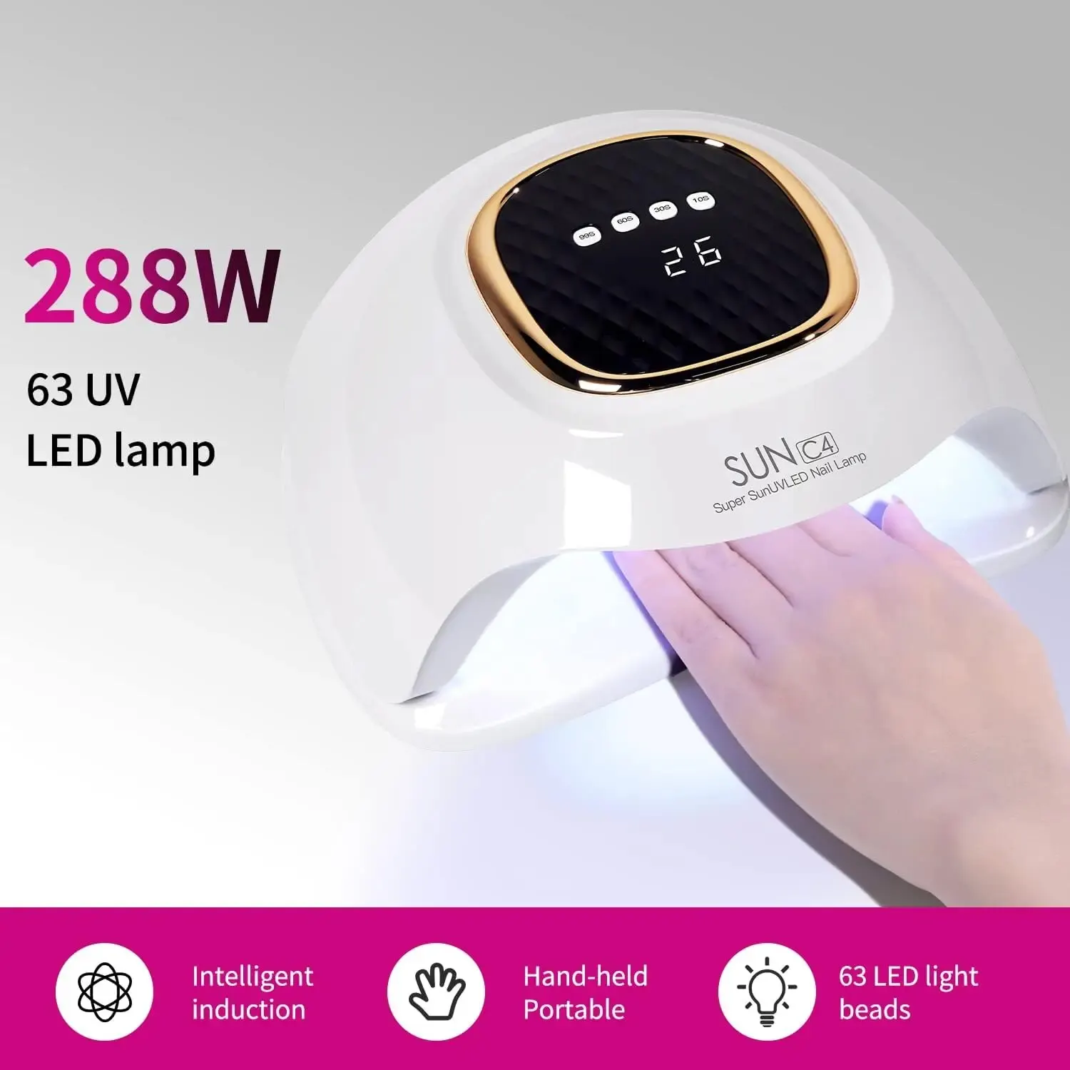 UV LED Nail Lamp 288W for Professional Nails Curing Lamps for Home Salon Led Nail Dryer for Gel Polish with Automatic Sensor 2