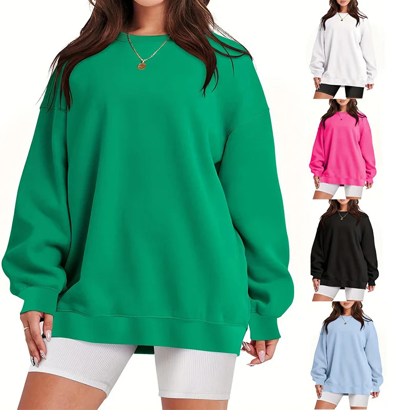 

2023 New autumn winter women's oversized sweatshirt long-sleeved round neck