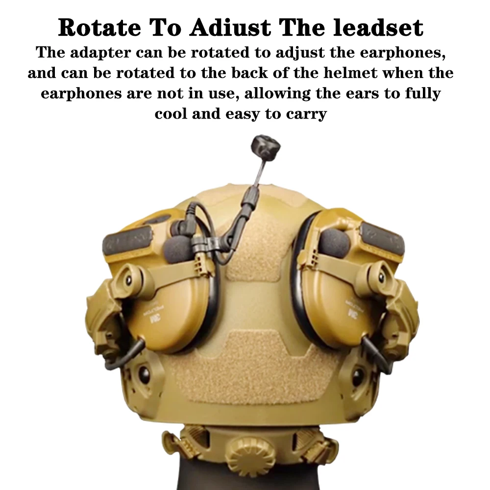 Tactical Helmet Mount ARC/Wendy Fast Helmet Rail Adapter 360&deg; Rotation Headphone Holder Fit OPS Core ARC and Team Wendy Rail
