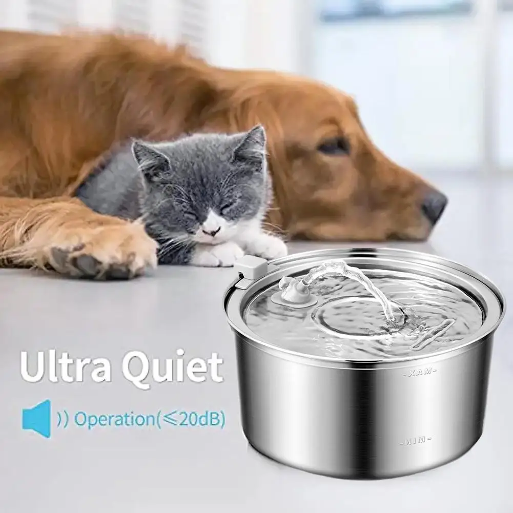

304 Stainless Steel Pet Water Dispenser 3.2L Cat Water Feeder Cat Dispenser Circulation Water And Automatic Dog X8E8