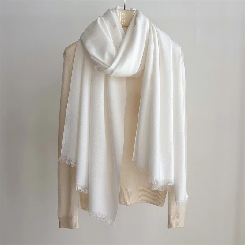 Mode Winter Weiche Warme Kaschmir Schal für Frauen Einfarbig Wraps Schals Bandana Foulard Dame Poncho Echarpe Pashmina Stolen – Detail 11