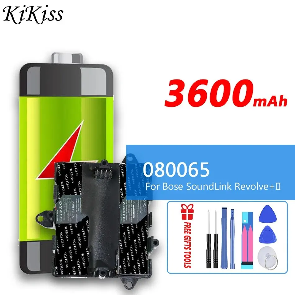 

KiKiss Battery 080065 3600mAh For Bose SoundLink Revolve+ II 2 080061 829049-0210 Replacement Bateria