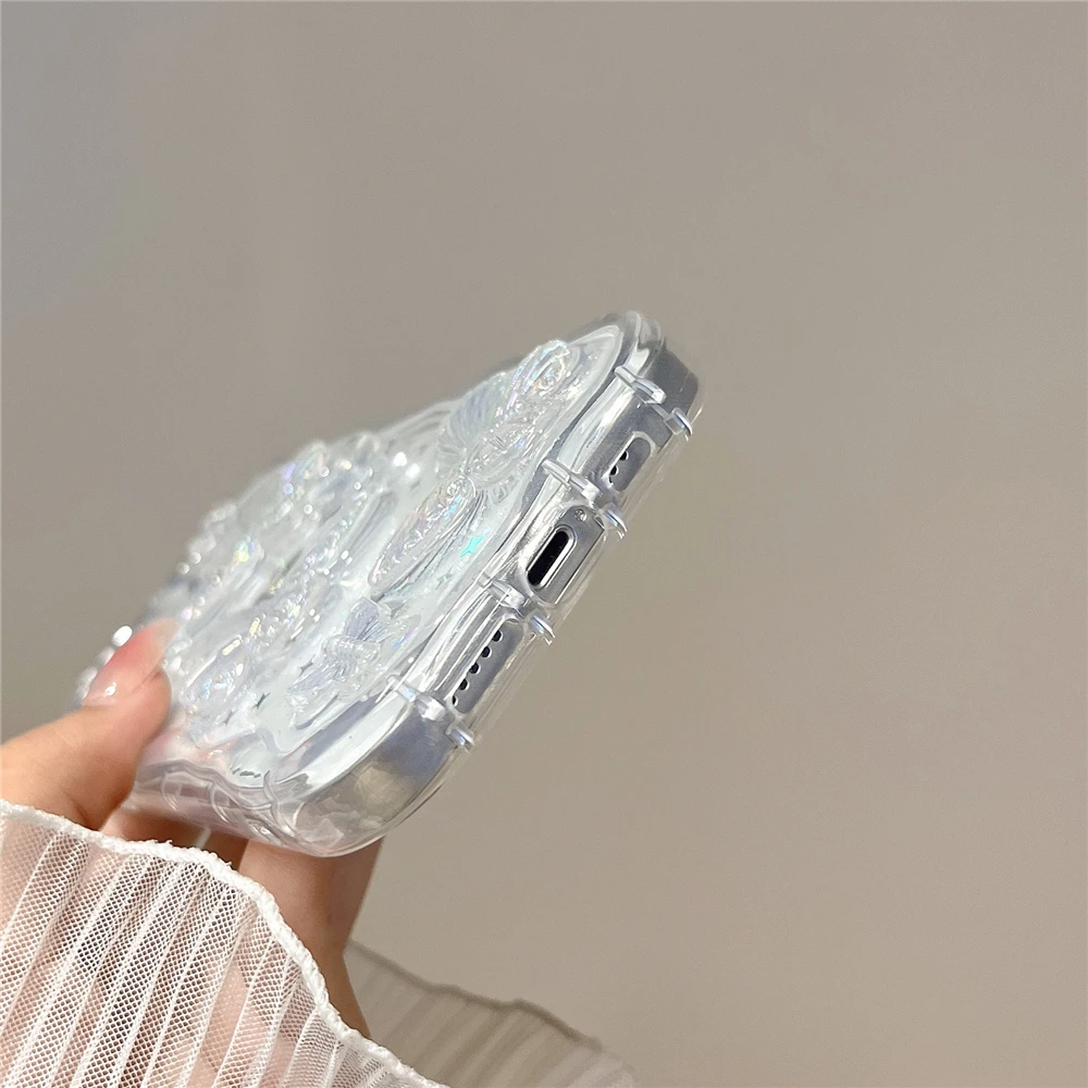 Kawaii Sparkling Butterfly Clear Phone Case - Limited Edition