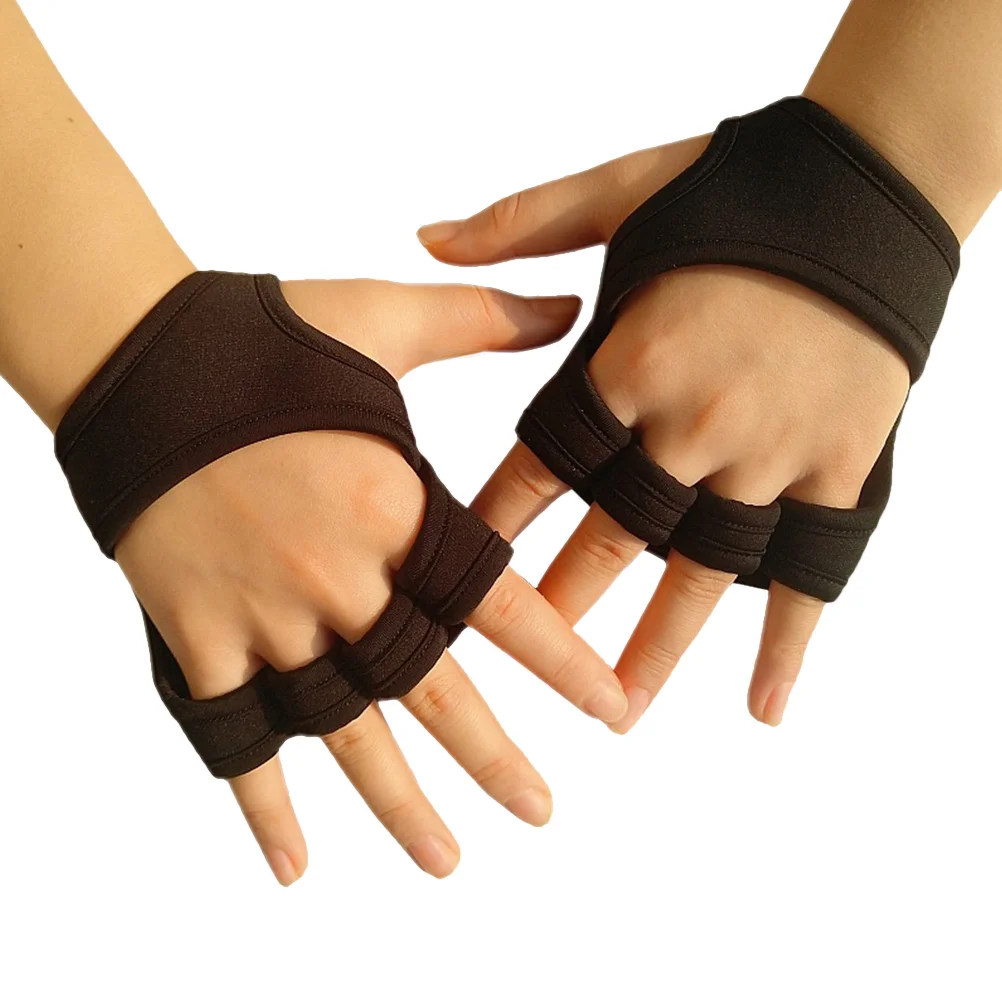 

Non-slip Gloves Palm Protection Padded with Wirst Strp Half-gloves Gym Weight Lifting Fingerless