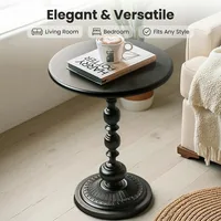 Table d'appoint rétro en fer forgé, petite table ronde de rangement pour chevet, canapé, salon, balcon, table basse domestique 1