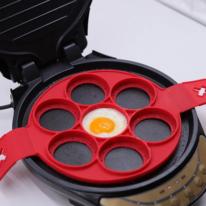 Pancake Maker 1Pcs Pancake Maker Nonstick Silicone Pancake Mold 7 Holes Regular for Pancakes Round Egg Frying Form Flip Cooker Kitchen Helpers
