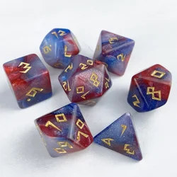 Vibrant 7 - Piece Acrylic Polyhedral Dice Set (Lavender)