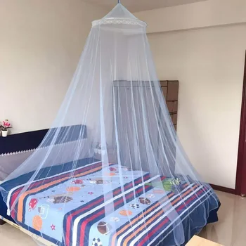 Moustiquaire à dôme suspendu élégant, 4 couleurs, pour lit Double, tissu en maille de Polyester, décoration suspendue pour la maison, la chambre à coucher, les bébés et les adultes 1