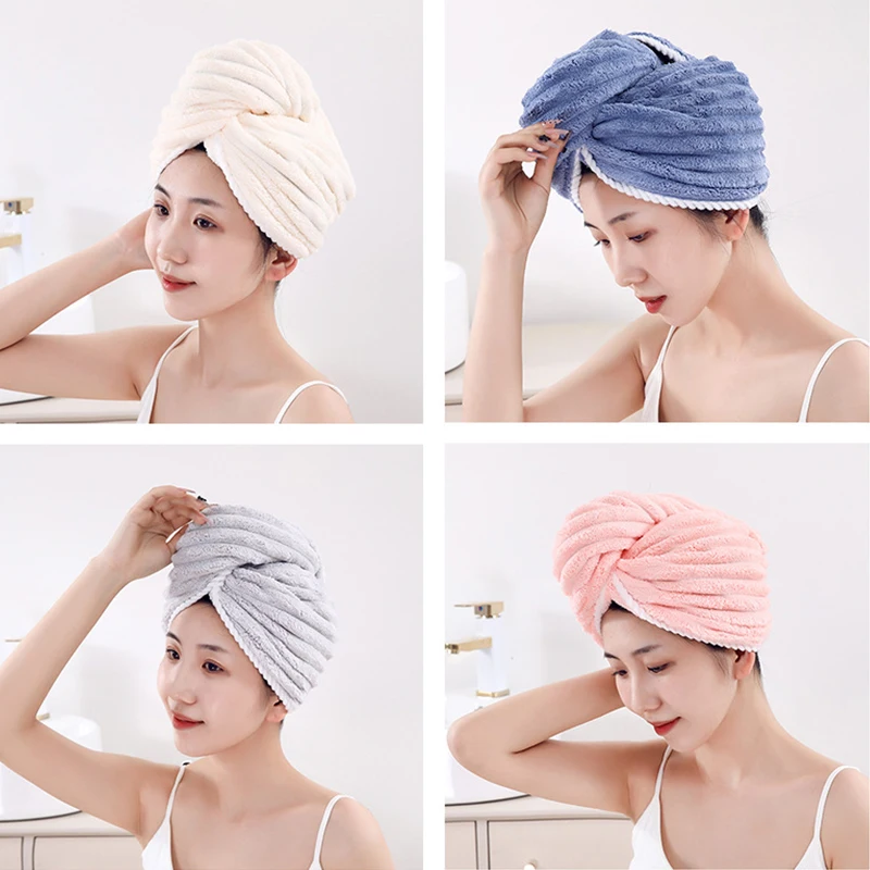 Candy velvet dry hair cap women's coral velvet thickened absorbent quick drying towel headband towel dry hair towel quick drying towel