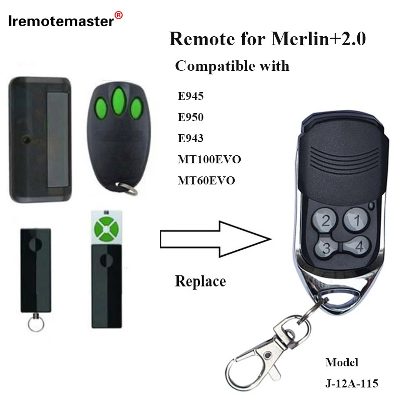 FOR Merlin+2.0 E945 garage door remote control 433MHz