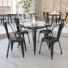 Commercial Grade 31.75" Square Black Metal Indoor-Outdoor Table 1