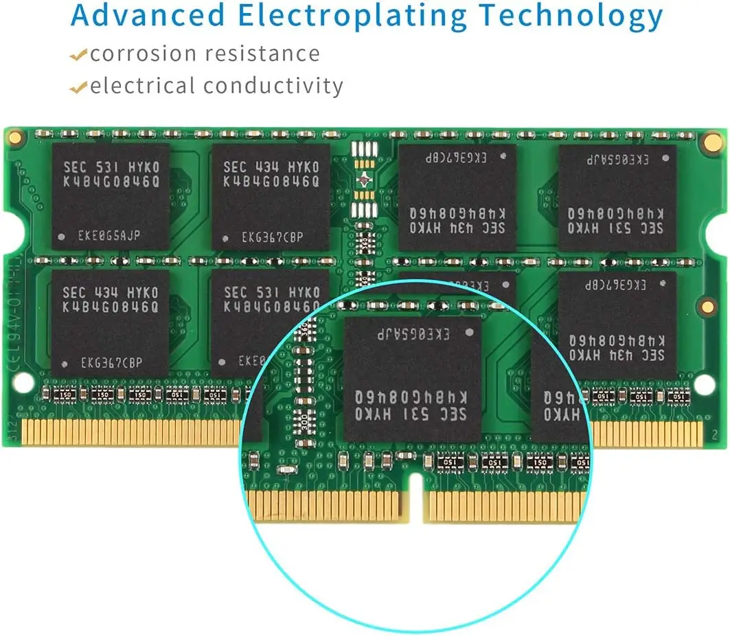 Tecmiyo-memória Ram Portátil Ddr3 Ddr3l 4gb 8gb 1600mhz 1333mhz 1066mhz 1.35v 1.5v Pc3 Pc3l12800s Pc3-10600s Pc38500s Verde 1pc - Imagem 6