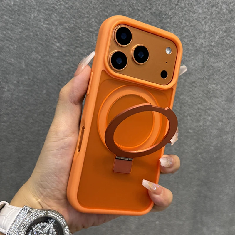 Magnetic Metal Car Mount Ring Phone Case with Bumper Protection