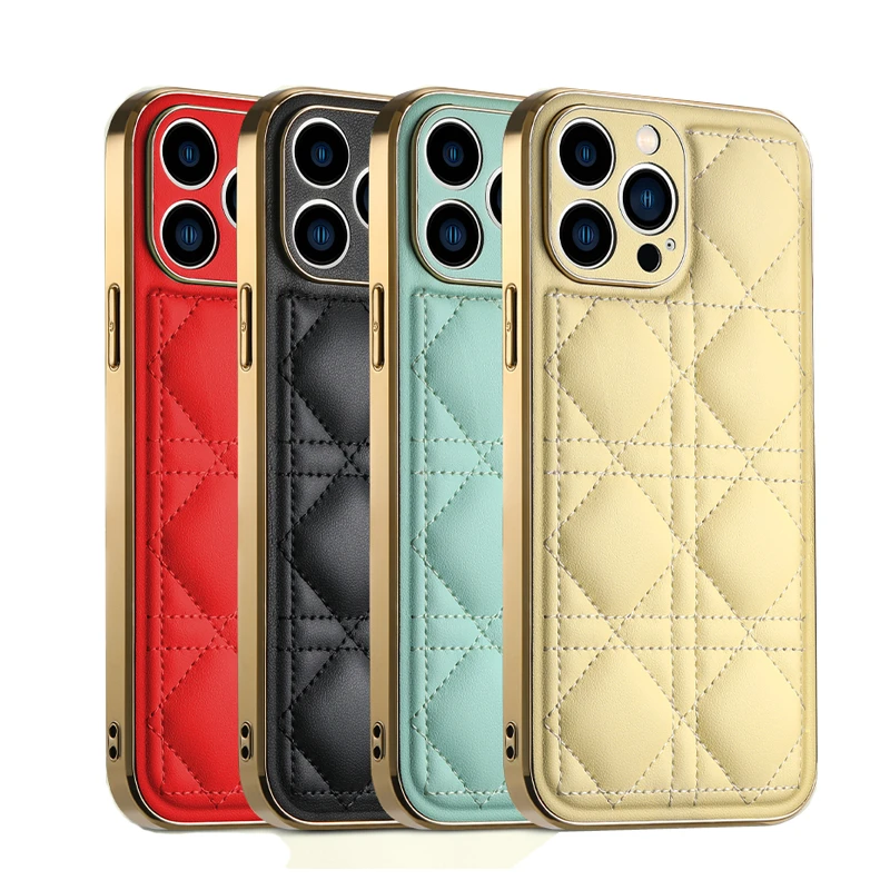 Luxurious Phone Cases for iPhone 13 Pro Max Advanced Customization Solid Plaid Down Jacket Pattern Soft TPU Back Cover 13 mini case