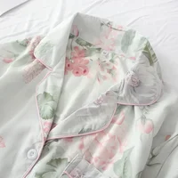 Summer new ladies pajamas suit viscose buckle comfortable man-made cotton short-sleeved shorts two-piece home service set women - Image 4