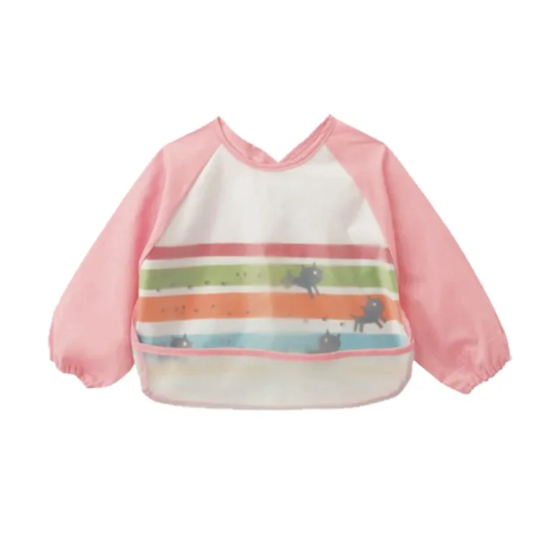 Baby Waterproof Bibs EVA Full Sleeve Children Apron Long Sleeve Feeding Smock Bibs Kids Eating Breastplate Kid Baby Cloth Stuff