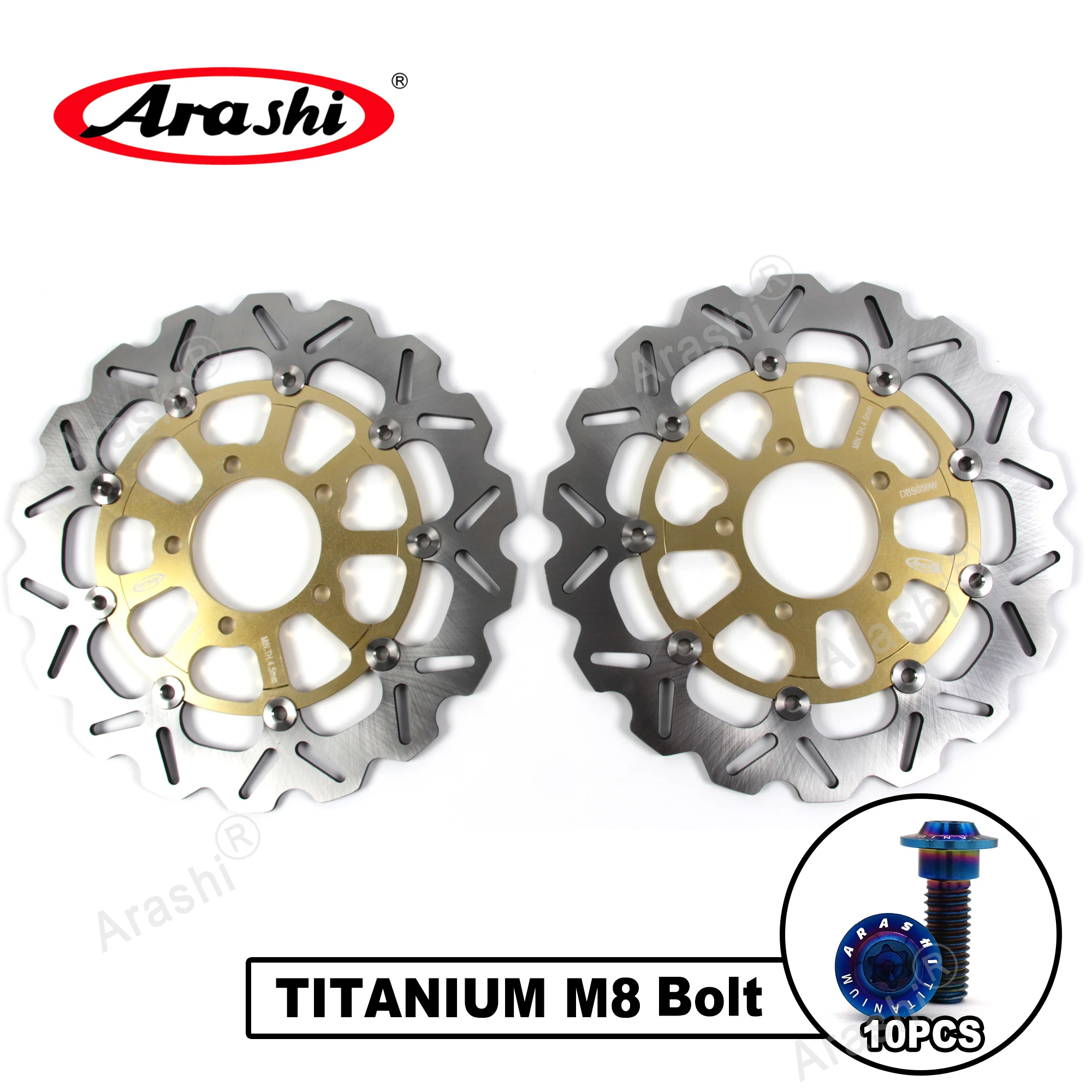 Arashi 1 Pair CNC Full Floating Front Brake Disc Rotors For