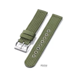 Colorful Nylon Watch Strap with Stainless Steel Buckle - Universal Quick Release Band - 18mm (Green - silver solid)