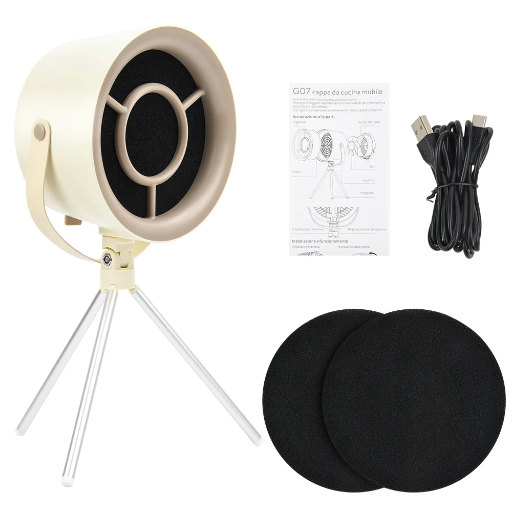 Portable Exhaust Fan Small Kitchen Hood Extractor Barbecue USB Supply Desktop Range Hoods Mini Suction Cooker Hood