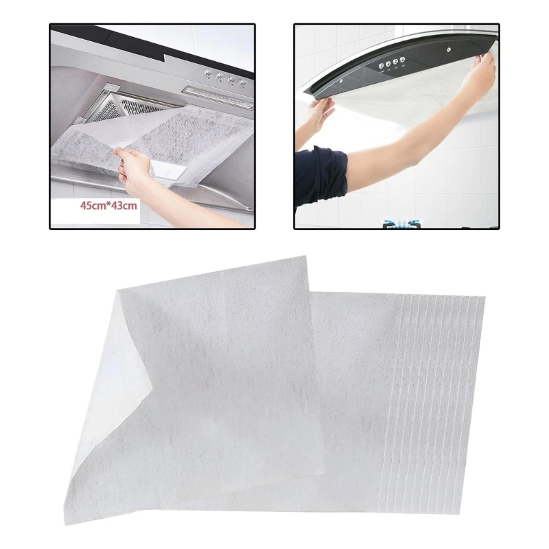 K1KA 12 Pack Absorbent Disposables Filter Sheets Durable & Portable Kitchen Filter Paper Suitable for Extractor Hoods Durable