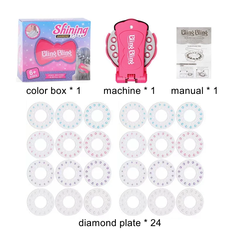 Girls 180 Gems Kit Pretend Makeup Sets Toys Glass Crystal Rhinestone Art Decoration DIY Princess Hair Design Shoes Sticker