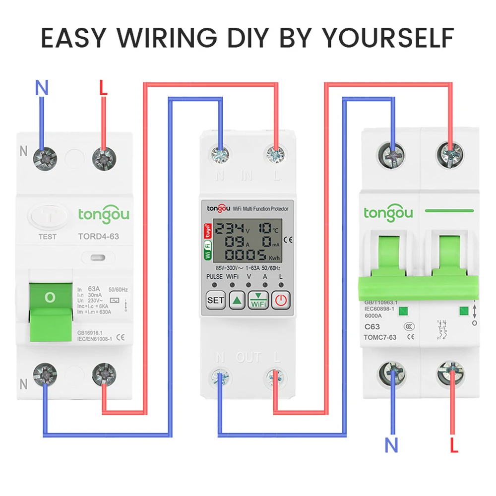 Tuya WiFi Intelligent Energy Meter with Metering Voltage Power Electricity Monit