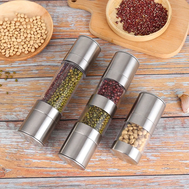 Stainless Steel Manual Salt Pepper Seasoning Mill - Pepper Mill Grinder 2 1  - Aliexpress