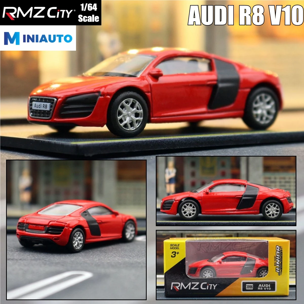 1/64 Audi R8 Coupe V10, 1:64 Diecast Super Sport Toy Car Model 3