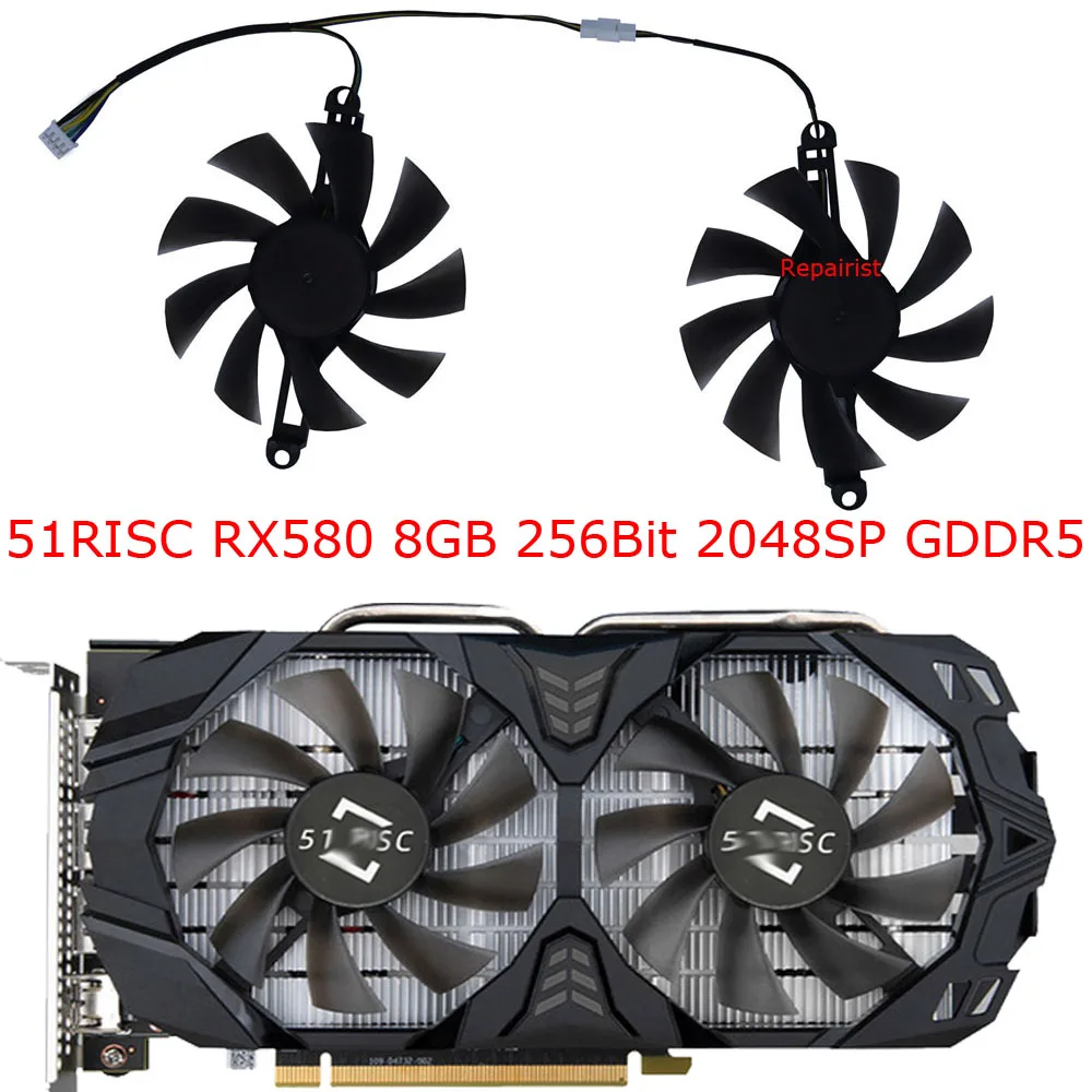Conjunto 85 mm Gpu Coolerfan de Cartões Gráficospara Alseye Rx580placa de Video Vídeoplacas de Vídeo Video Fanpara Ziway Afox Mllse rx 580 8gbpara 51risc Rx6600mpara Jieshuo rx 6600msubstituir Fl8015 12vb Pcs - Imagem 4